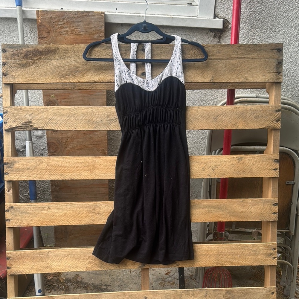 Johnny Martin Black Dress with White Lace